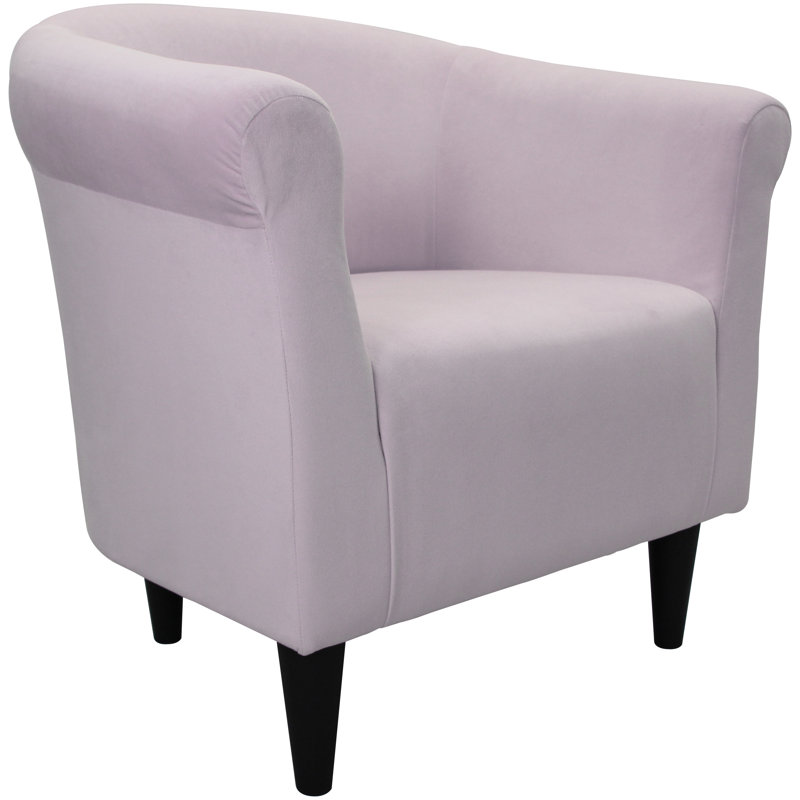 Liam Upholstered Barrel Chair, Max Pink Blush Microsuede
