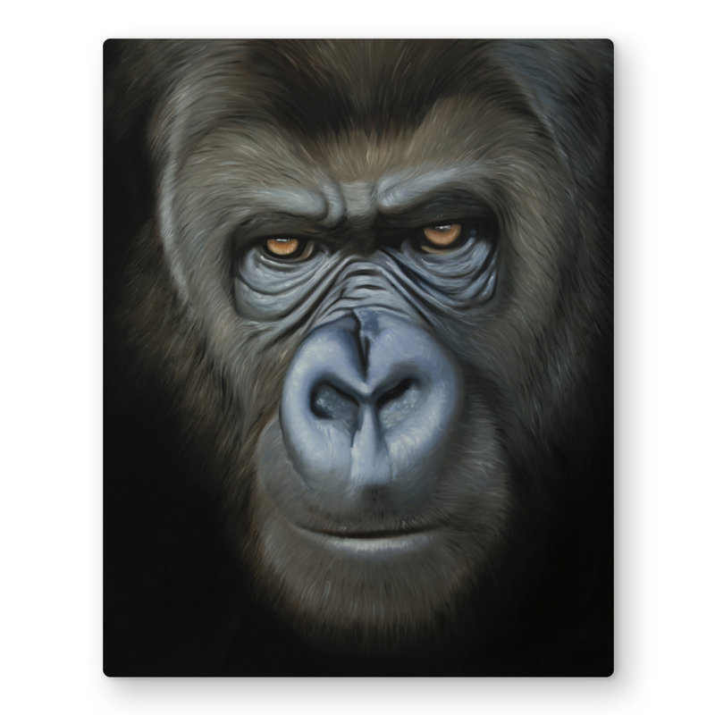 Gorilla Face - Cave Animals Metal Print for Home Decor