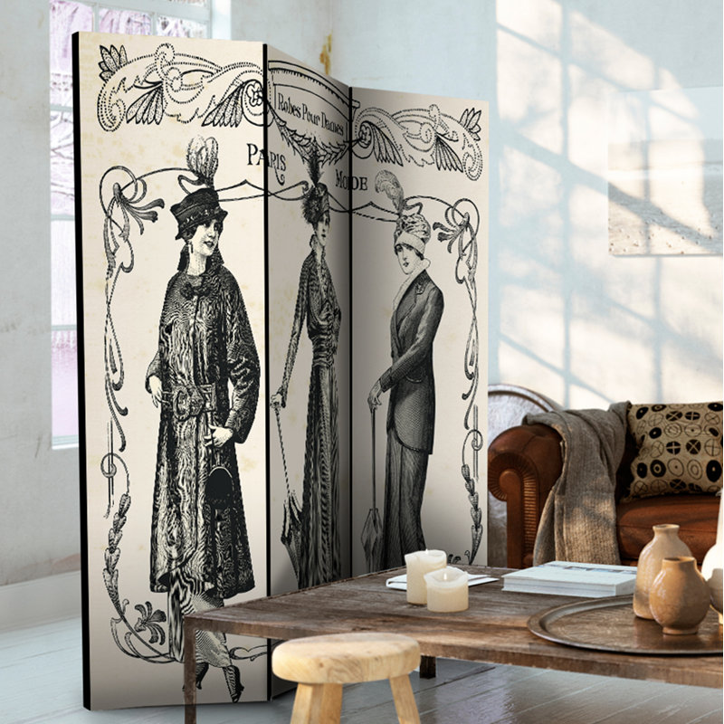 Cragmont Solid Wood Folding Room Divider, 3