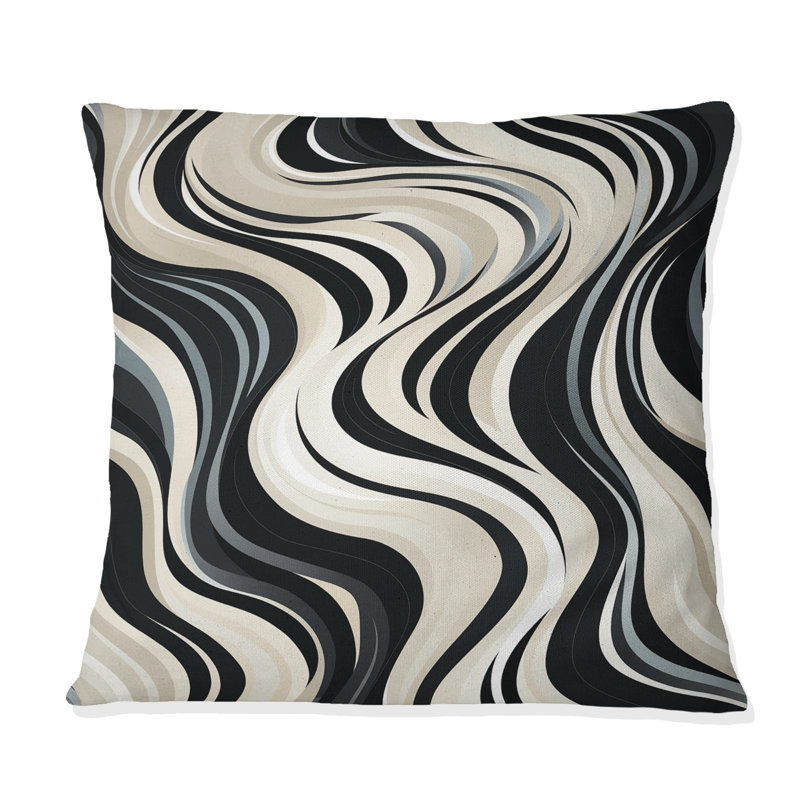 Abstract Throw Pillow, 16"H x 16"W