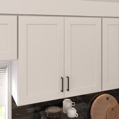 Meuble de cuisine mural 2 portes, 2 étagères, à monter soi-même, 30,5 cm (P) x 84 cm (L) x 76 cm (H), blanc