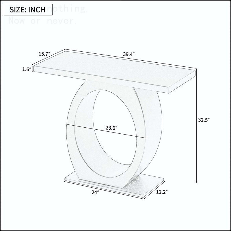 Modern Console Table with Egg-Shaped Base, Black