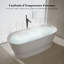 Baignoire autoportante blanche MonBlari 71 po x 31,5 po en surface solide avec trop-plein et bonde rétractable pour salle de bain-131272900