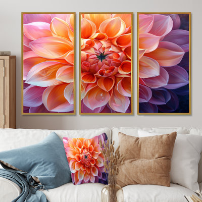 Ensemble de décoration murale Radiant Dahlia la nuit II - Dahlia