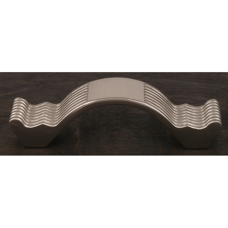 Poignée ondulée 3 "avec lignes CP Series, Nickel satiné