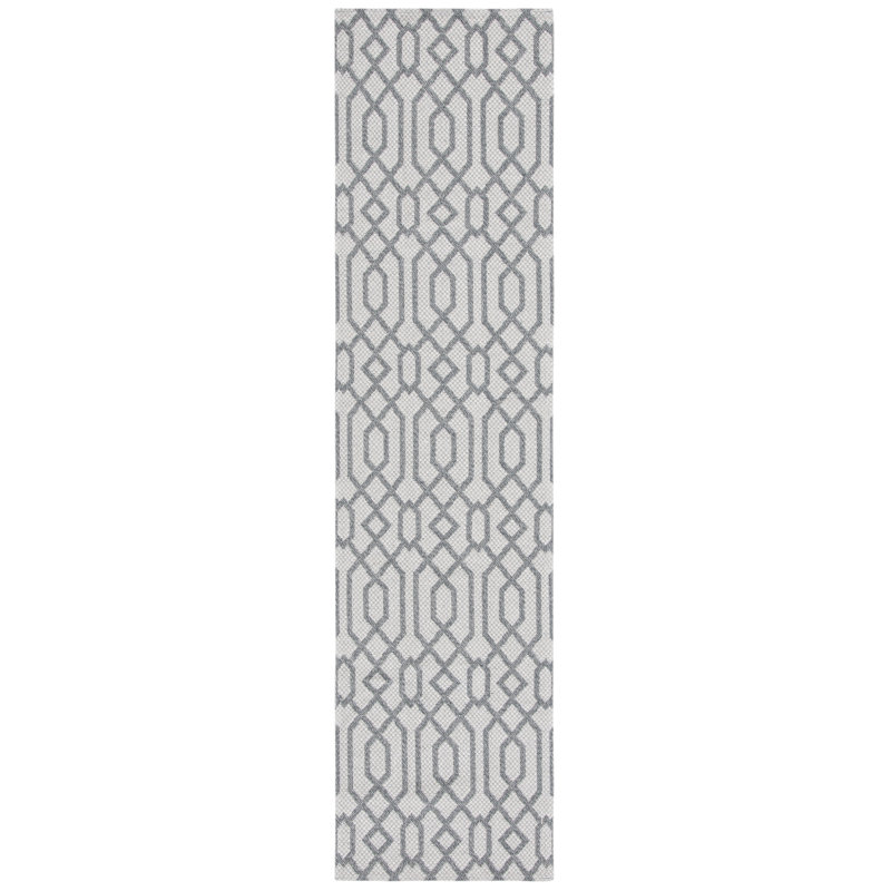 Martha Stewart Cotton Geometric Rug in Silver/Gray, Runner 2' x 8'