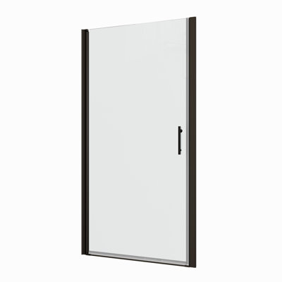 1/4" Tempered Glass Shower Door With Universal Pivot. Matte Black, 1 3/8" Adjustable, 36000 Times Checked, Leak- Adjustable Pivot - Matted Black Finish Clear Wall Channel Quality #304 Stainless Steel