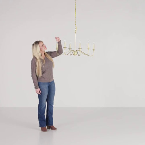 Ableton 6 Light Metal Dimmable Chandelier