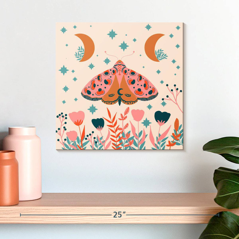 Brampt Moon And Moth, 16" H x 16" W