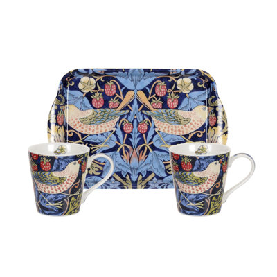 Morris & Co, Strawberry Thief - Strawberry Thief Mug and Tray Set