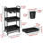 3‑Tier Plastic Utility Rolling Cart with Hanging Cups, Handles and Lockable Wheels