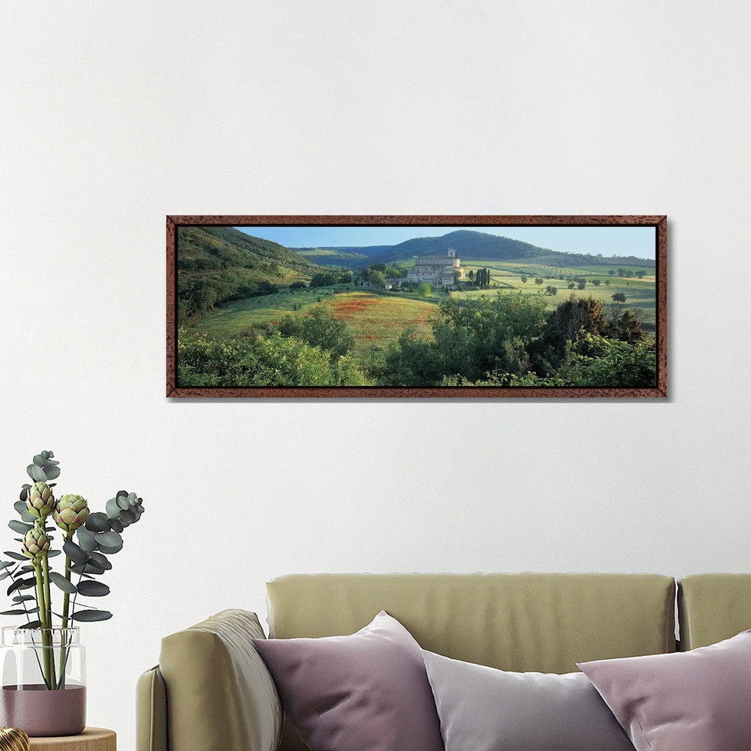 High Angle View Of A Church, Abbazia Di Sant'Antimo, Tuscany, Italy von Panoramic Images - Floater Frame Panoramic Galle...