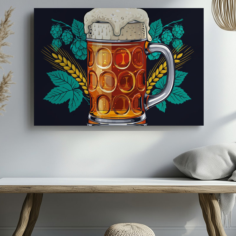 Reproduction d'art sur toile, "La belle bière artisanale en verre" Stein, H 30 po x l 40 po