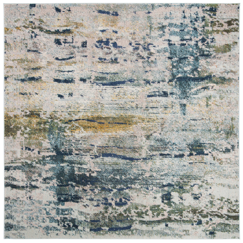 Monaco Performance Geometric Rug, Square 6'7"