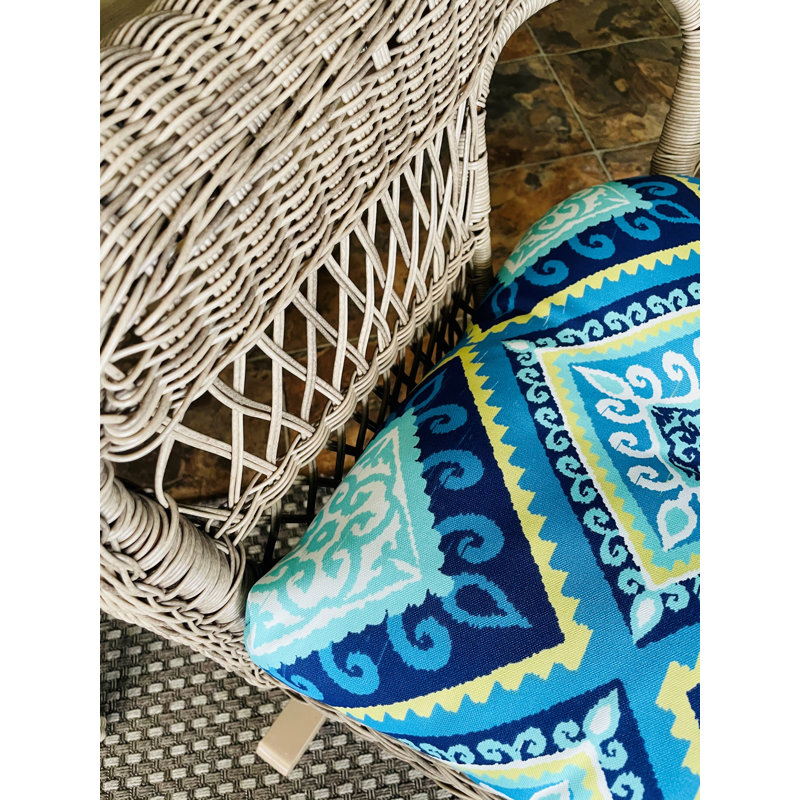 Coussin de chaise d'extérieur espagnol, Mélange de polyester bleu / vert