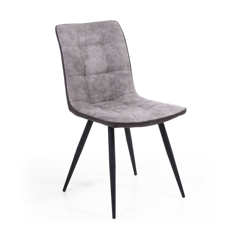 Tahmid 49cm H Tufted Upholstered Side Chair, Light Grey