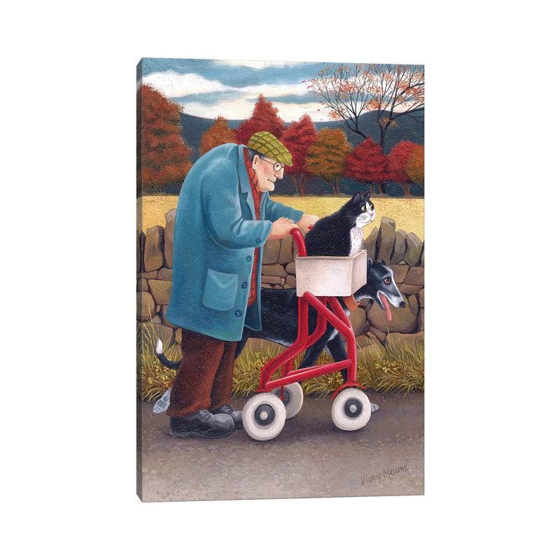 Speedy Cat And Rocket Dog by Vicky Mount - Wrapped Canvas Painting, 20.32 cm H x 30.48 cm W