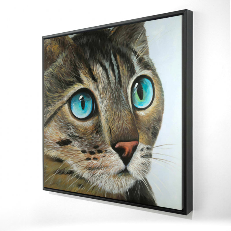Curious Cat Portrait - Toile encadrée pour les amoureux des animaux de compagnie