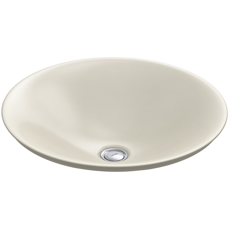 Carillon Circular Vessel Bathroom Sink, Almond
