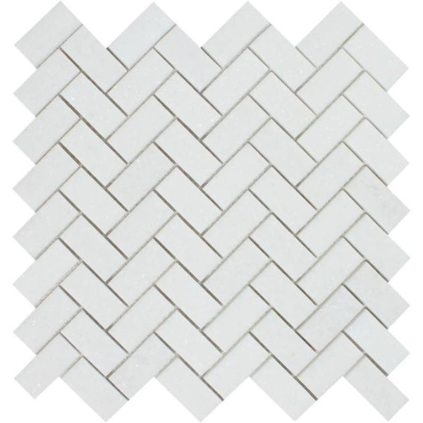 1" x 2" Marble Chevron Mosaic Wall & Floor Tile