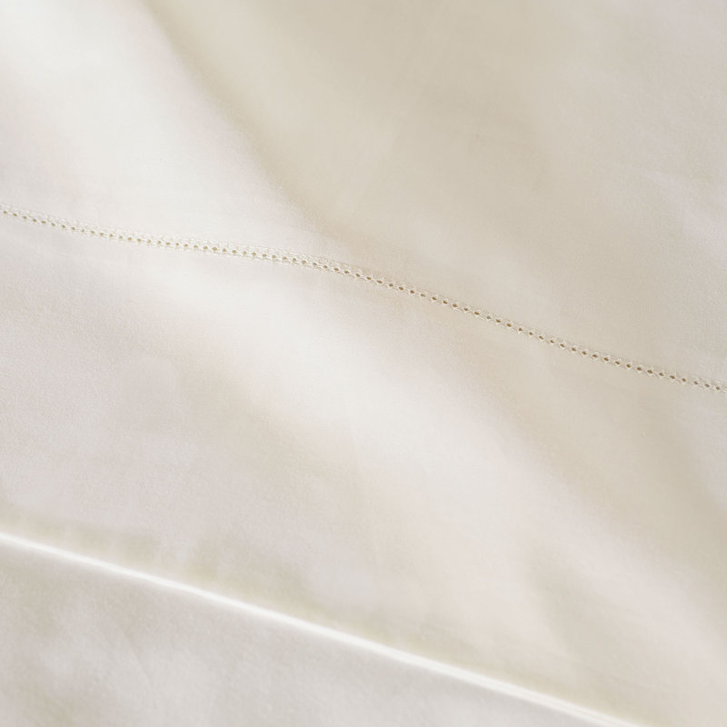 Gianna Egyptian Cotton Percale, Ivory, Queen Pillowcase