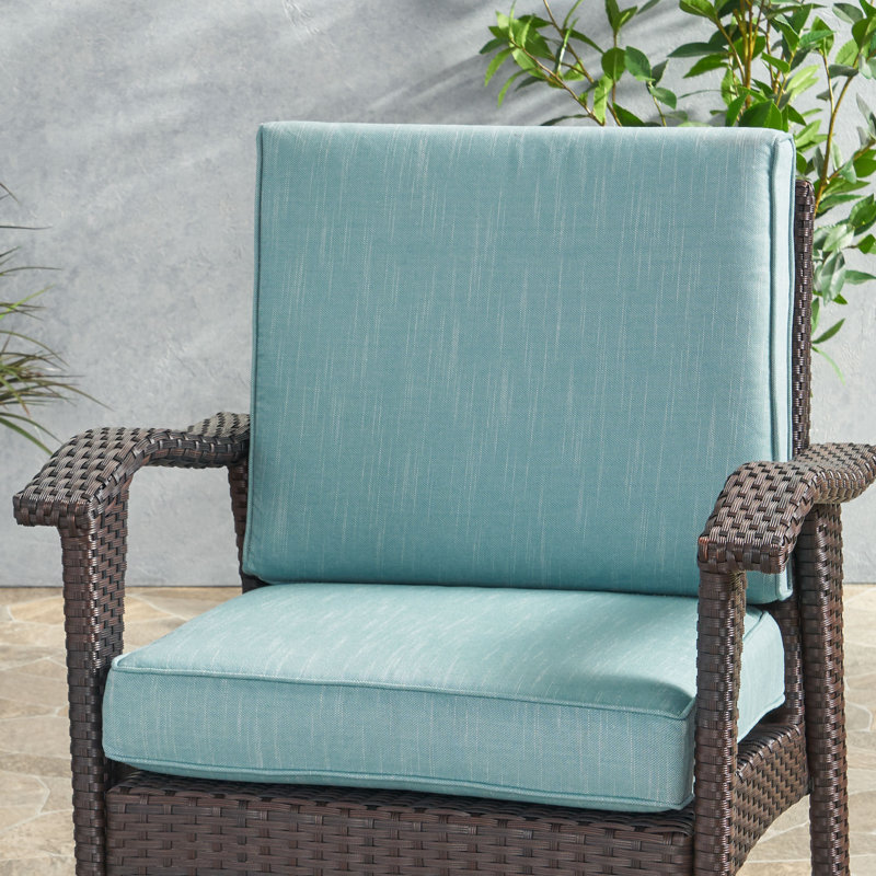 Billy-George Outdoor 3'' Lounge Chair Seat / Back Cushion, Teal