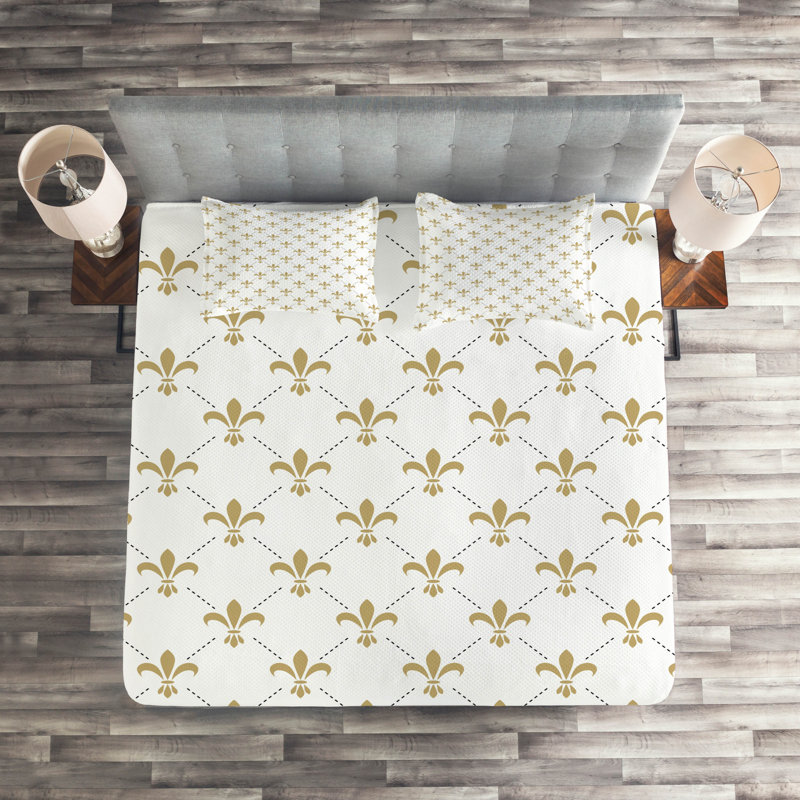 Feather Eclectic Polyester Floral Coverlet, King Bedspread + 2 Shams, Yellow Floral