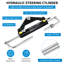 150HP Hydraulic Outboard Steering Kit, 34cm Anti-Slip Aluminum Wheel, Bi-Directional Lock Cylinder, Two 0.6x8m Nylon Hoses, Single Station System for Kayaks & Boats