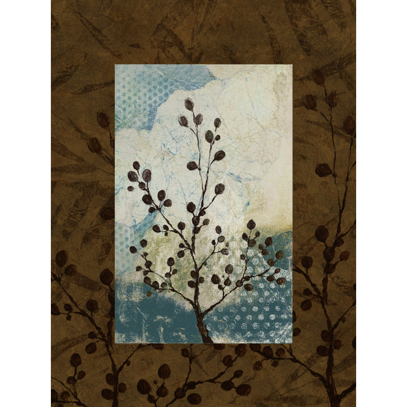 Tiges brunes et bleues - impression sur toile tendue, H 16 po x l 12 po