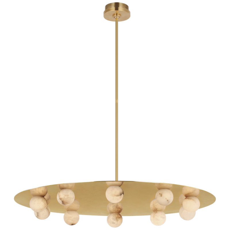 Pertica 10 - Light LED Chandelier, Mirrored Antique Brass