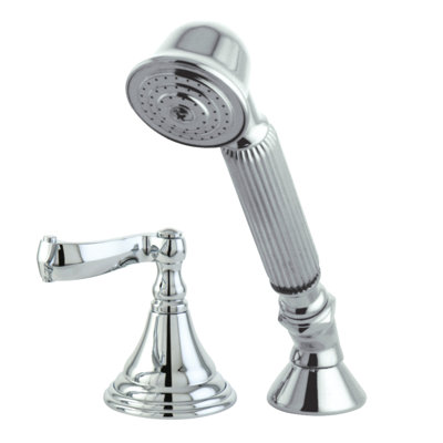 Garniture de robinet de baignoire romaine à fixation sur plateau à poignée simple avec douche à main