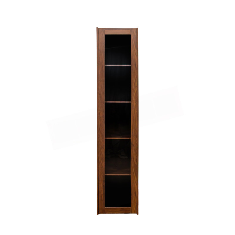 Vitrine avec portes en verre, armoire de rangement Curio avec 5 tablettes, bibliothèque avec lumières DEL