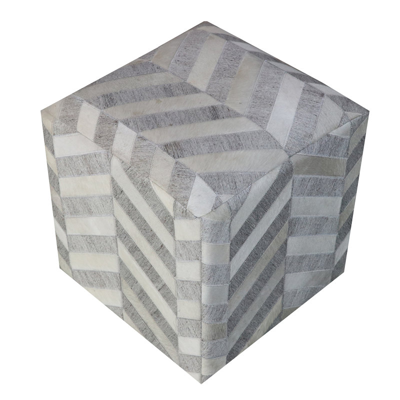 Zeppelin Upholstered Pouf, Ivory