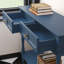 Console Mid-Century avec 2 tiroirs pour l'entrée et le salon, bleu-283368543-531276302