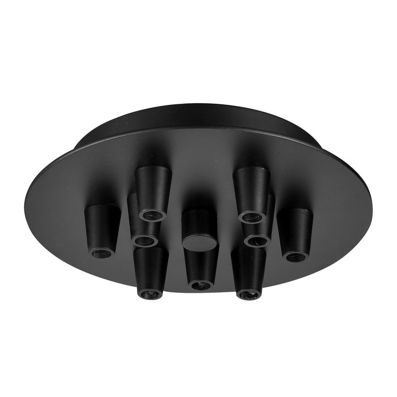Pavillon multi-port 9 lumières Belchertown, Noir mat