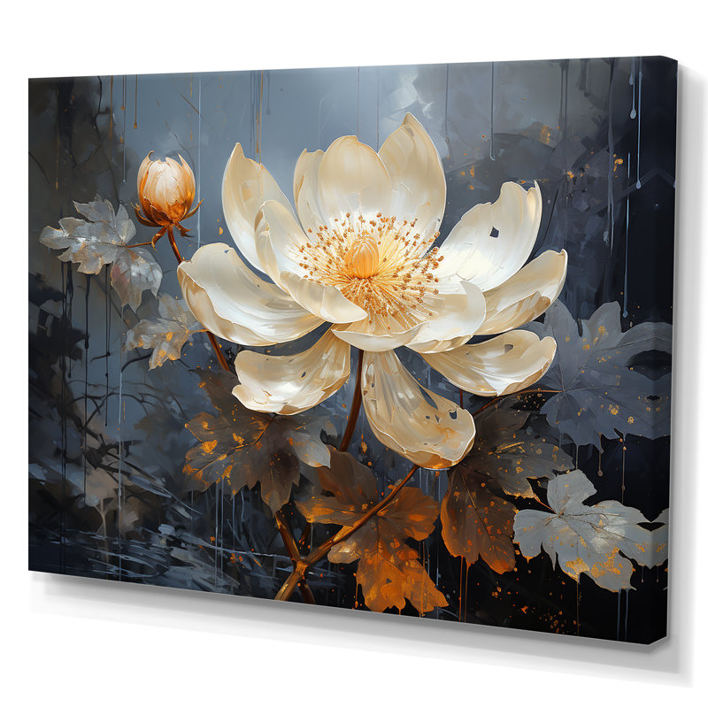 Golden Lotus Tranquility I sur impression sur toile, Toile tendue, H 12 po x l 20 po x P 1 po