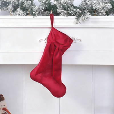 Chaussettes de Noël en velours à nœuds