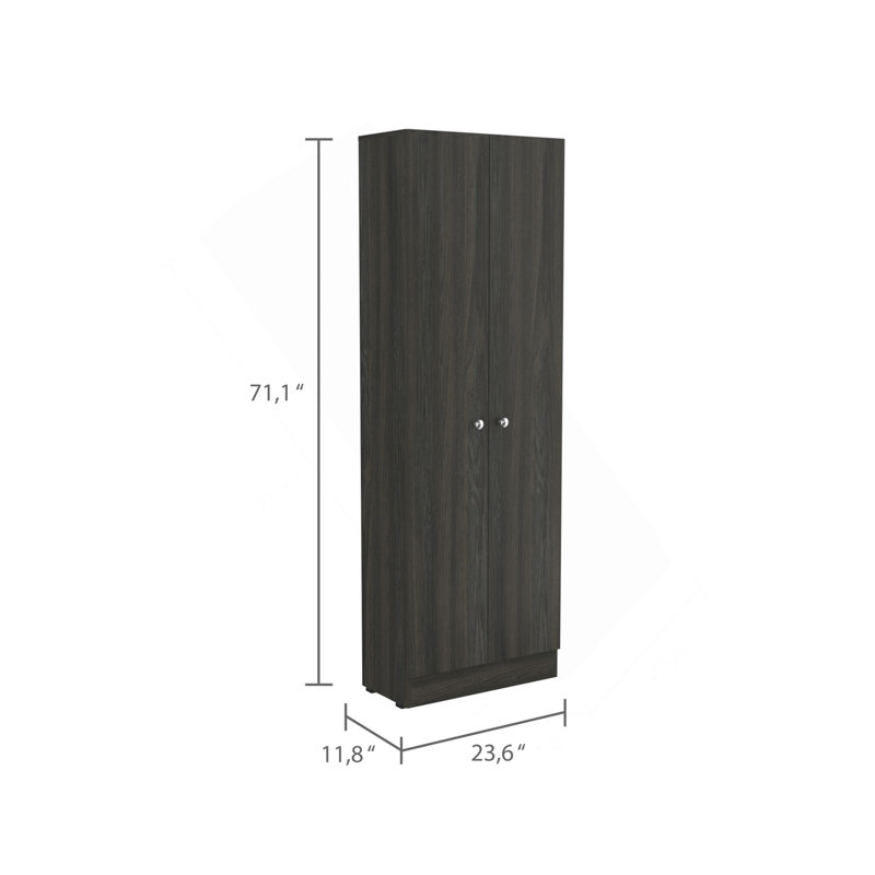 Rectangle 2-Door Storage Tall Cabinet Carbon Espresso And Wenge