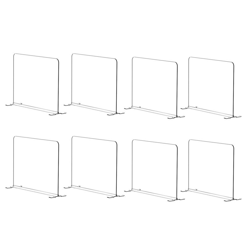 4/6/8 Pcs Cloisons de tablettes de placard à surface lisse Bords arrondis Facile à installer