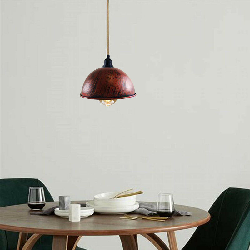 Franklyn 1 - Light Dome Pendant, Rustic Red