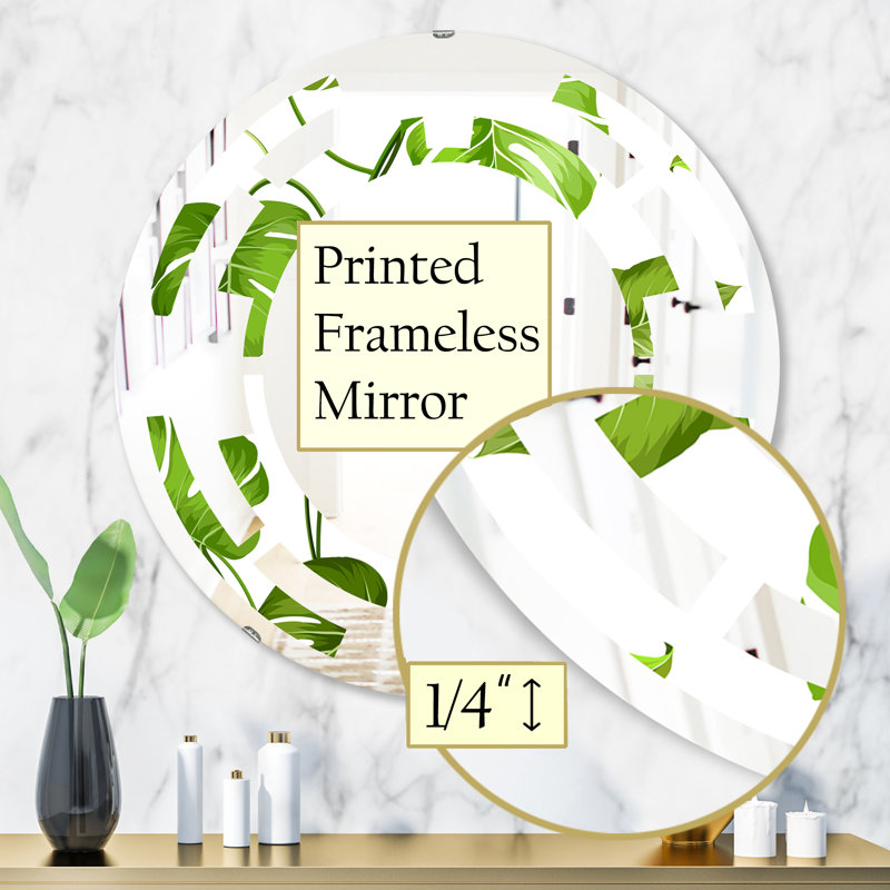 Miroir mural éclectique Space Tropical, H 31,5 po x l po, Feuilles de palmier Space Tropical