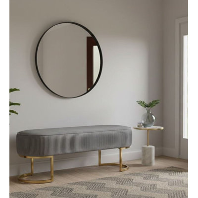 Banc rembourré en velours Roma
