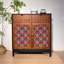 Armoire d'appoint moderne en bois massif brun et noir
