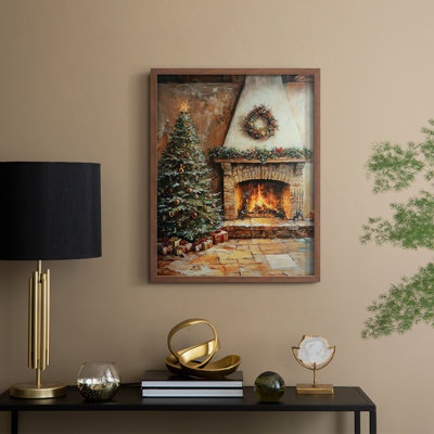 «Christmas Holiday Art Dxxxiv», reproduction d'art encadrée - bois massif