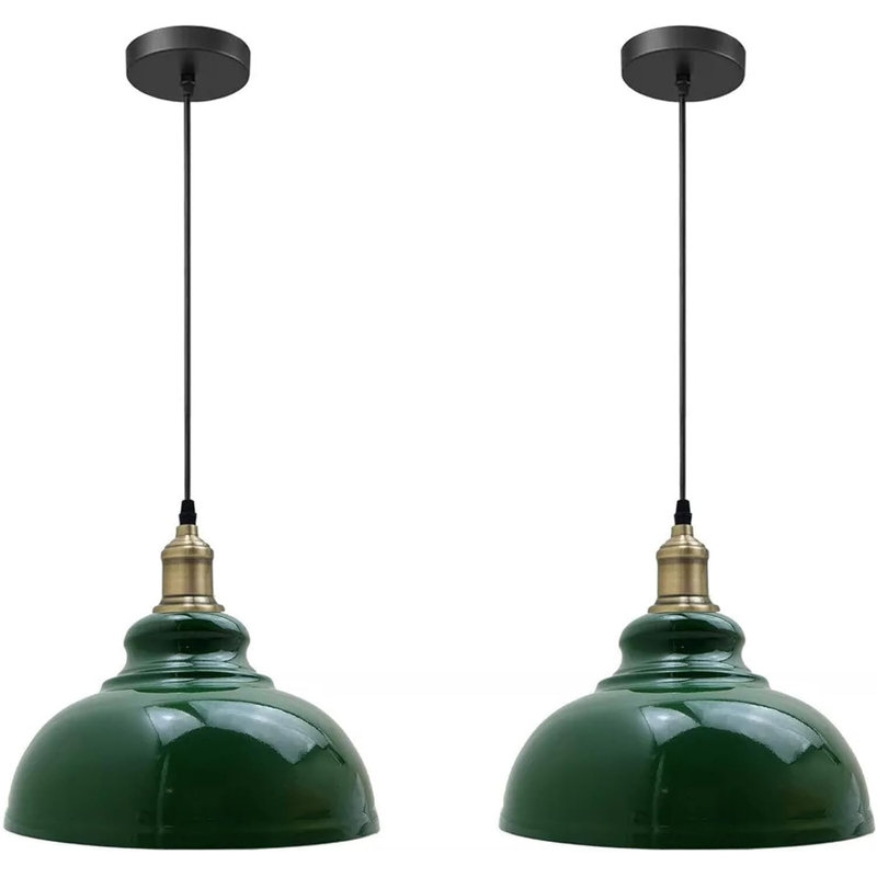 2 - Light Dome Pendant, Green