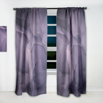 Paire de rideaux semi-transparents avec passe-tringle Ink Clouds II