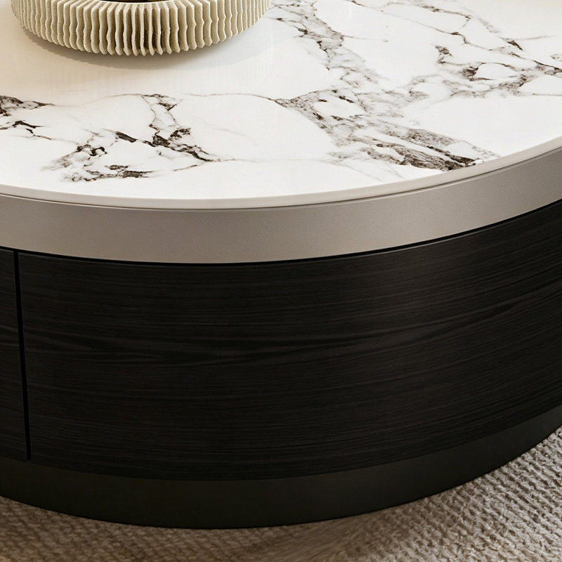 Crumley, 12.99" H x 27.55" W x 27.55" D, White/Grey Top/Black Base