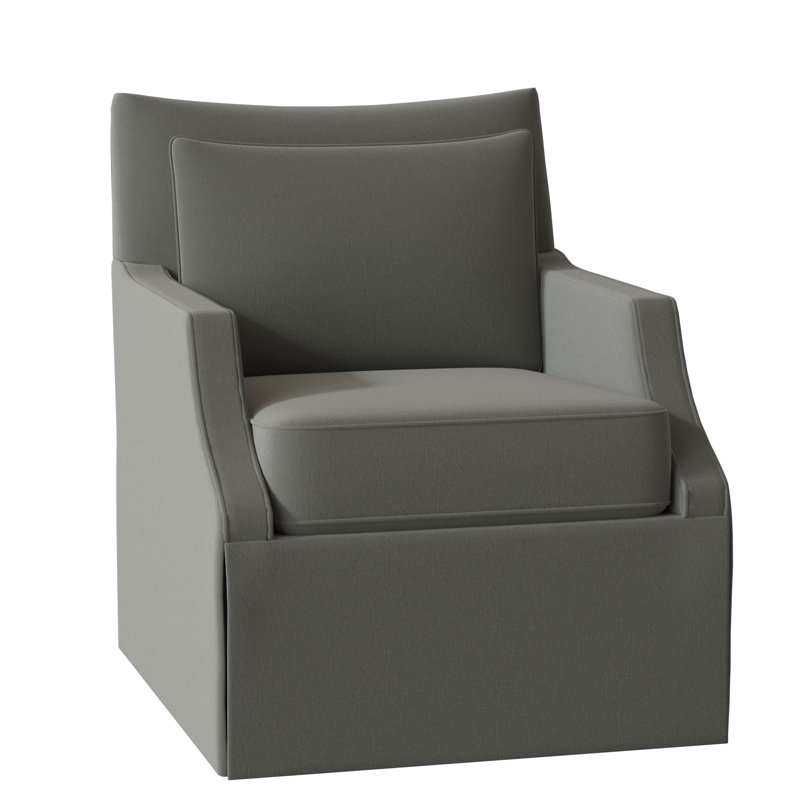 Fauteuil l 29 po Holly, 9953 100% polyester étain, Amande chamois