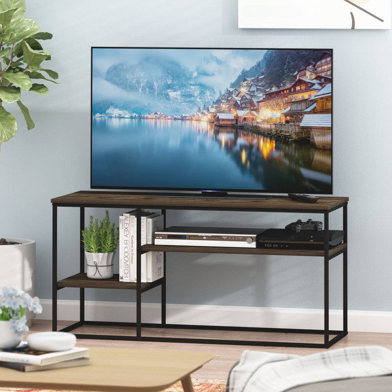TV Stand for TVs, Columbia Walnut/Black, 21.9" H x 45" W x 15" D