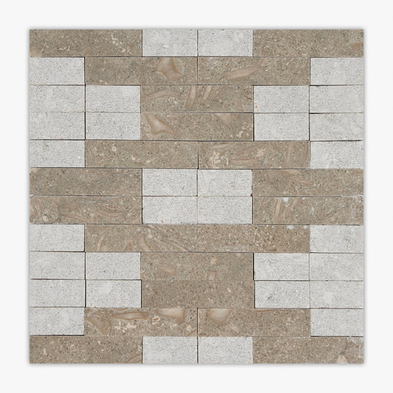 Seagrass Multi-Textured Barcelona Limestone Mosaic